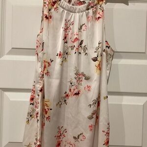 White House Black Market Floral Camisole - Pink and Cream